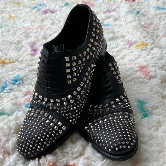 Gucci Studded Lace Up Oxfords 39 - Picture 1 of 14